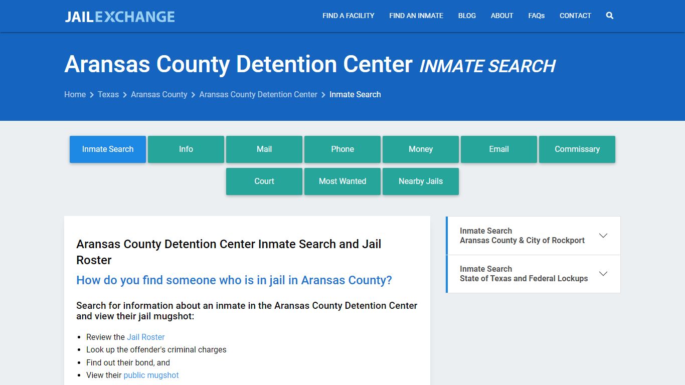 Aransas County Detention Center Inmate Search - Jail Exchange